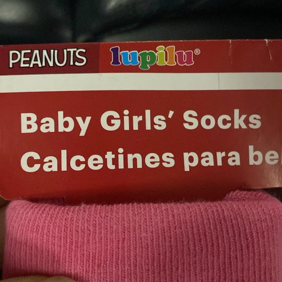Peanuts socks baby girl pink and grey. Size 3-12M by lupilu. Set of (3). - Picture 2 of 12